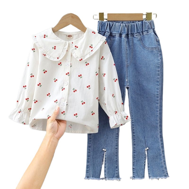 Meitenēm paredzēts korejiska stila kordūrija divdaļīgs kostīms ar garām piedurknēm un biksēm, akrila maisījums (80-90%), 2025. gada pavasaris