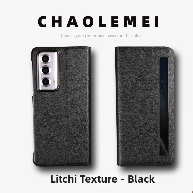 Калъф за Honor MagicVs2 със Smart Window, магнитен флип капак, сгъваем дизайн, PC и кожа, релефна изработка