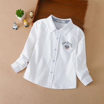 Bērnu kokvilnas garām piedurknēm krekls ar reveres apkakli; 80% kokvilna; raksti: vienkrāsains, karikatūras, burti; piemērots visiem sezonām.