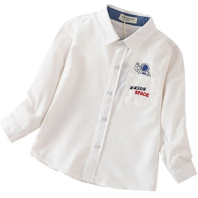 Bērnu kokvilnas garām piedurknēm krekls ar reveres apkakli; 80% kokvilna; raksti: vienkrāsains, karikatūras, burti; piemērots visiem sezonām.