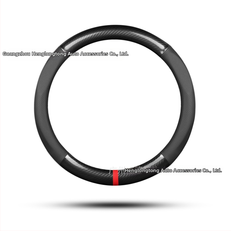 Κάλυμμα τιμονιού από γνήσιο δέρμα, τύπου D με ανθρακονήματα, αντιολισθητικό, κατάλληλο για όλες τις εποχές