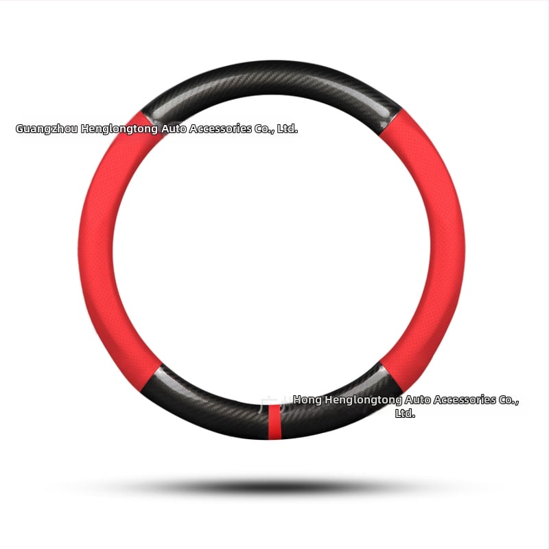 Κάλυμμα τιμονιού από γνήσιο δέρμα, τύπου D με ανθρακονήματα, αντιολισθητικό, κατάλληλο για όλες τις εποχές