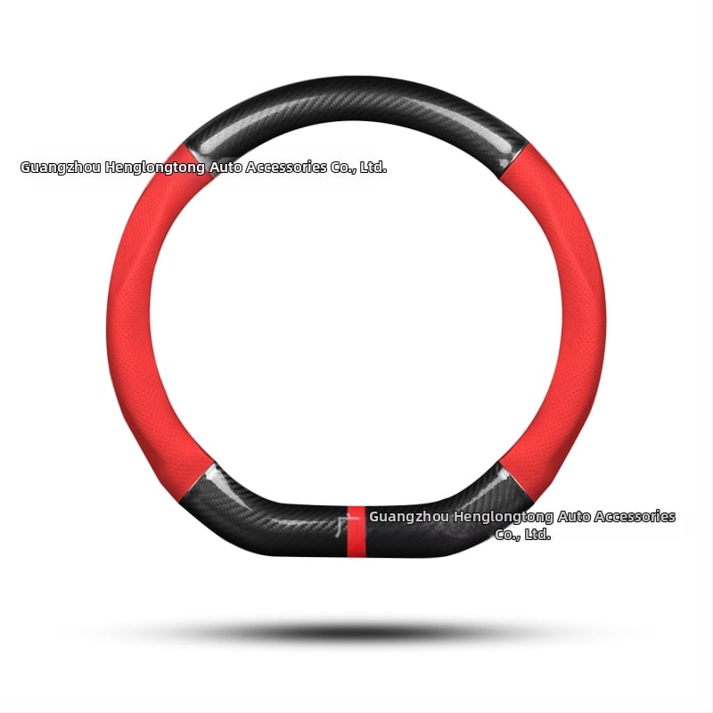 Κάλυμμα τιμονιού από γνήσιο δέρμα, τύπου D με ανθρακονήματα, αντιολισθητικό, κατάλληλο για όλες τις εποχές