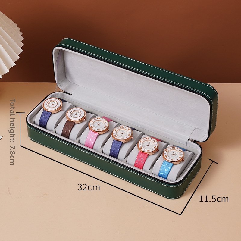 Odinė laikrodžių saugojimo dėžutė su užtrauktuku, nešiojama laikrodžių ekspozicijos dėžutė, 2024 m. pavasaris