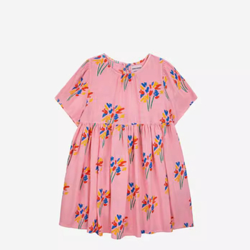 Laste puuvillane kleit trükiga, A-liiniline prints-prinsessi stiil, kevad 2024