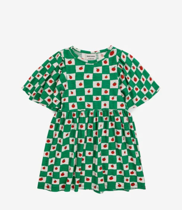 Laste puuvillane kleit trükiga, A-liiniline prints-prinsessi stiil, kevad 2024