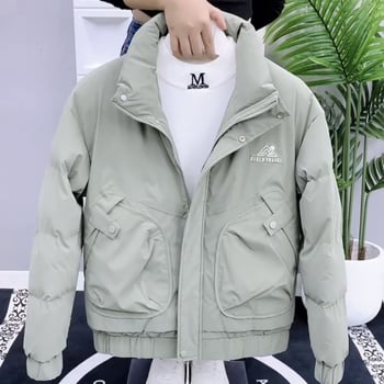 Meeste kapuutsiga jakk, seisev kaelusega, villane kangas, linane vooder, tikand