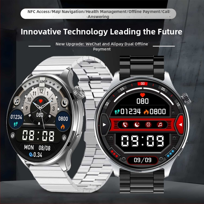 Watch5 Smart hodinky s 3D navigáciou, dvojitou platbou, NFC, magnetickým nabíjaním, meranie tepu