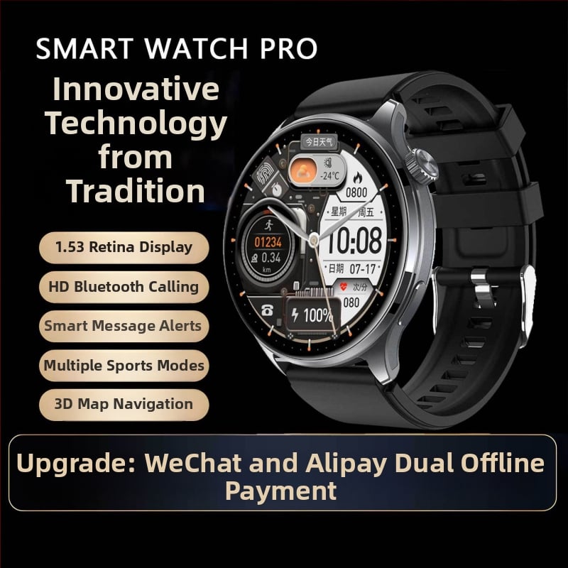 Watch5 pametni sat s 3D navigacijom, dvostruko plaćanje, NFC, magnetsko punjenje, mjerenje otkucaja srca