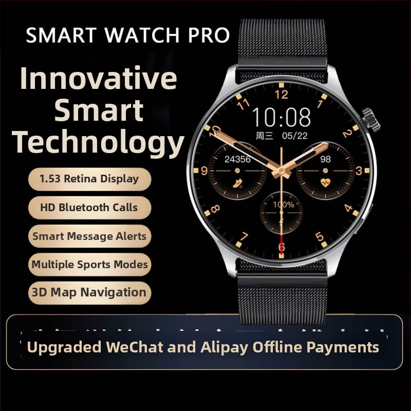 Watch5 pametni sat s 3D navigacijom, dvostruko plaćanje, NFC, magnetsko punjenje, mjerenje otkucaja srca