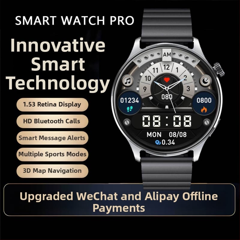 Watch5 pametni sat s 3D navigacijom, dvostruko plaćanje, NFC, magnetsko punjenje, mjerenje otkucaja srca