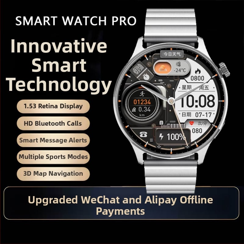 Watch5 pametni sat s 3D navigacijom, dvostruko plaćanje, NFC, magnetsko punjenje, mjerenje otkucaja srca