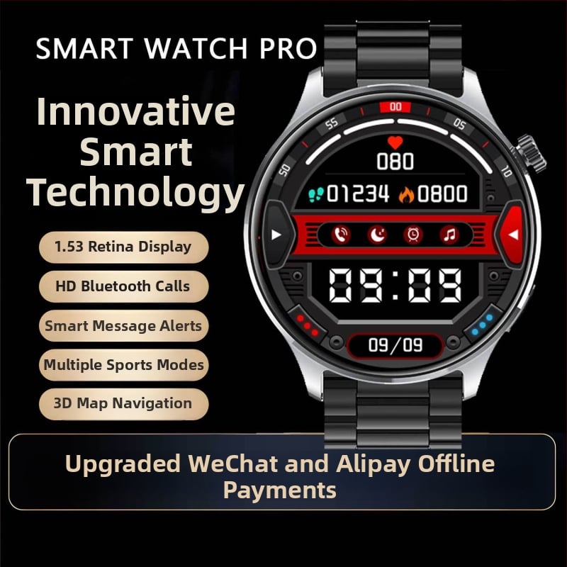 Watch5 pametni sat s 3D navigacijom, dvostruko plaćanje, NFC, magnetsko punjenje, mjerenje otkucaja srca