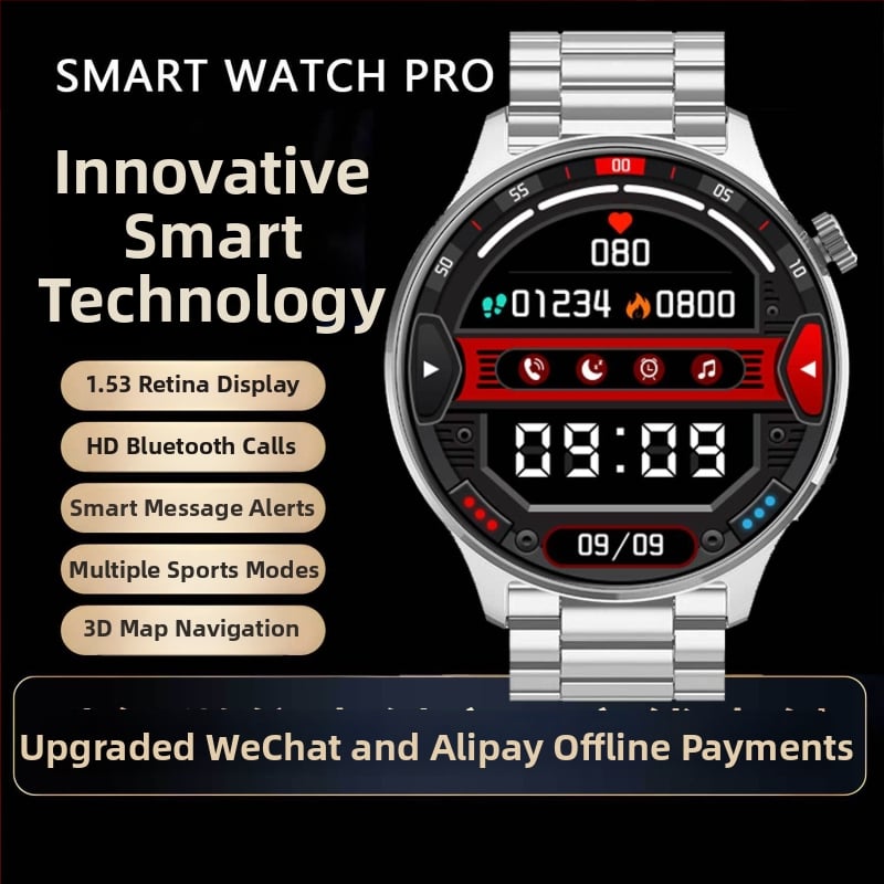 Watch5 pametni sat s 3D navigacijom, dvostruko plaćanje, NFC, magnetsko punjenje, mjerenje otkucaja srca