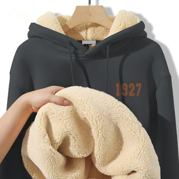 Ανδρικό φούτερ με κουκούλα, παχύ, μακριά μανίκια, 90% πολυεστέρας, μονόχρωμο με εκτύπωση, άνοιξη νεανικός στυλ