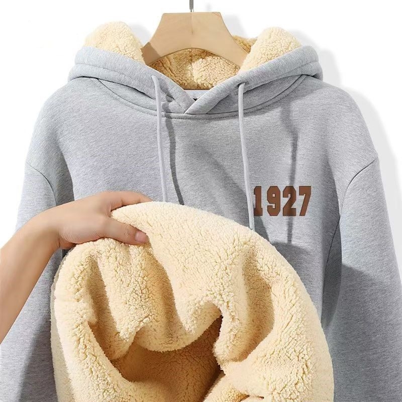 Ανδρικό φούτερ με κουκούλα, παχύ, μακριά μανίκια, 90% πολυεστέρας, μονόχρωμο με εκτύπωση, άνοιξη νεανικός στυλ