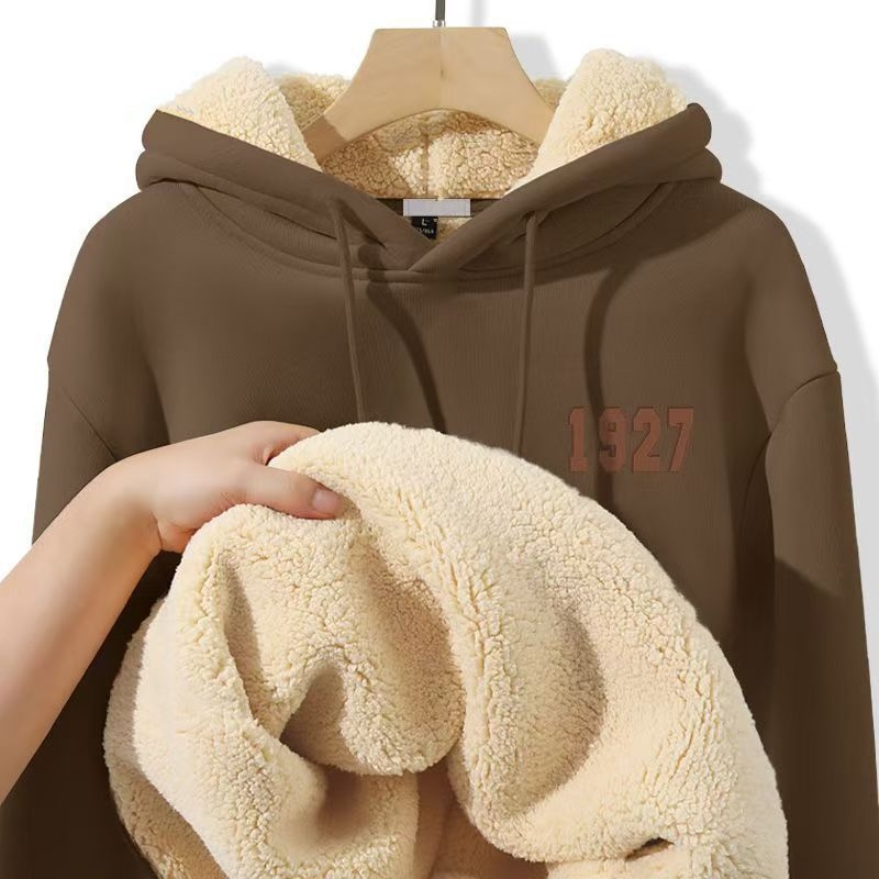 Ανδρικό φούτερ με κουκούλα, παχύ, μακριά μανίκια, 90% πολυεστέρας, μονόχρωμο με εκτύπωση, άνοιξη νεανικός στυλ