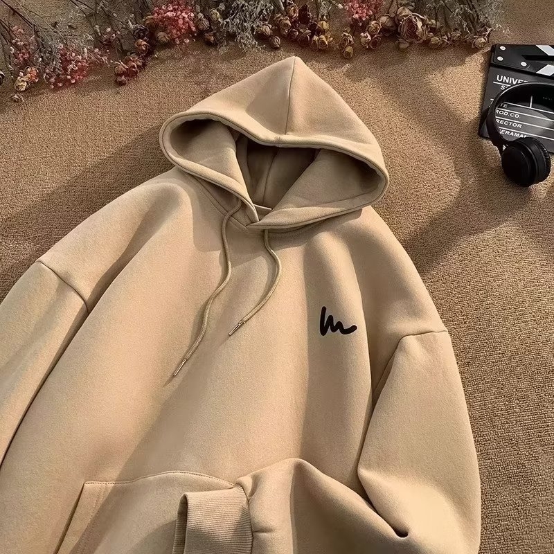 Υπερμεγέθη unisex hoodie με κουκούλα – κορεατικού στυλ εκτύπωση και λεπτομέρεια τσέπης, λεπτή μίξη πολυεστέρα-βαμβάκι, κατάλληλο για άνοιξη και φθινόπωρο