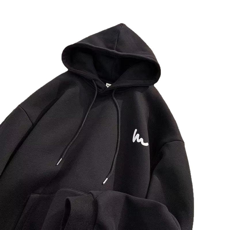 Υπερμεγέθη unisex hoodie με κουκούλα – κορεατικού στυλ εκτύπωση και λεπτομέρεια τσέπης, λεπτή μίξη πολυεστέρα-βαμβάκι, κατάλληλο για άνοιξη και φθινόπωρο