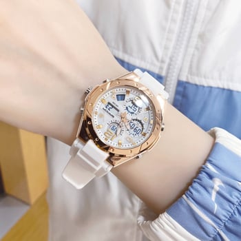 Sportski sat za tinejdžerice s luminizirajućim prikazom, vodootporan 50 m, kalendar (dan u tjednu, mjesec), alarm i kronograf, analogno-digitalni prikaz