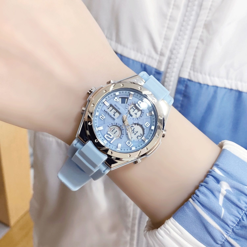 Sportski sat za tinejdžerice s luminizirajućim prikazom, vodootporan 50 m, kalendar (dan u tjednu, mjesec), alarm i kronograf, analogno-digitalni prikaz