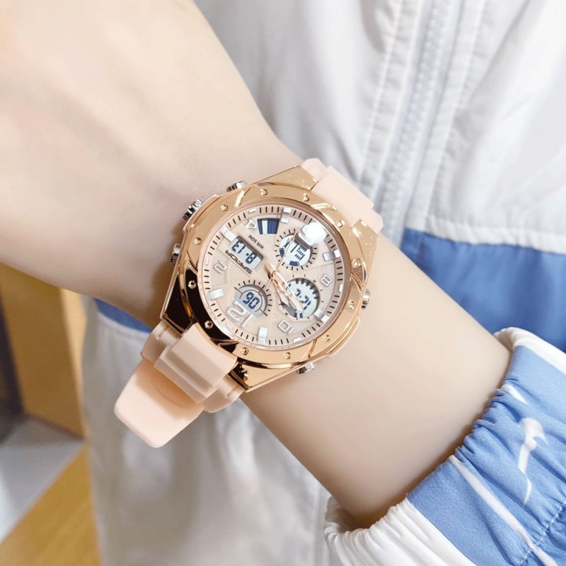 Sportski sat za tinejdžerice s luminizirajućim prikazom, vodootporan 50 m, kalendar (dan u tjednu, mjesec), alarm i kronograf, analogno-digitalni prikaz