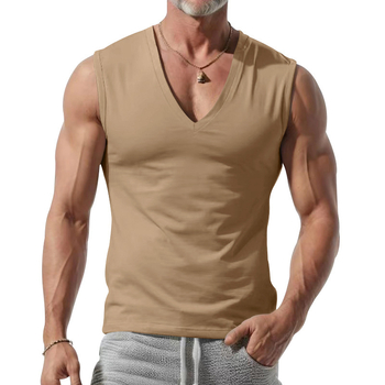 Vīriešu T-krekli vestes tipa top, brīvs piegriezums, vienkrāsains, 95% poliesters, plāns audums
