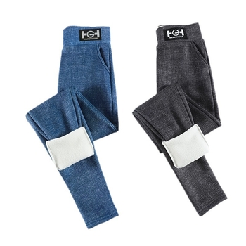 Unisex hlače od poliestera s velurom iznutra, visoki struk, uski kroj, održavaju toplinu, umjerena debljina (181-200 g/m²)