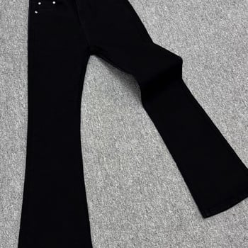 Monster Lab Willow Leaf Scimitar Crne muške hlače - slim fit, podstavljene flisom, američki street style, ravni kroj s blagim bootcutom