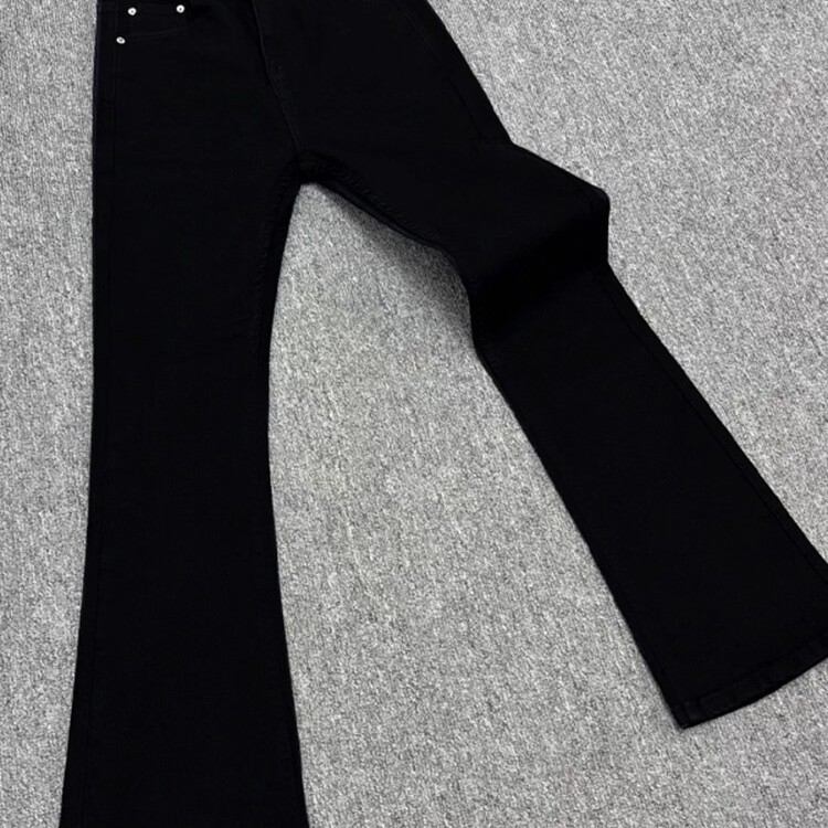 Monster Lab Willow Leaf Scimitar Crne muške hlače - slim fit, podstavljene flisom, američki street style, ravni kroj s blagim bootcutom