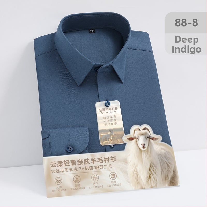 Auduma no vilnas un modal, antibaktērija un aldehīdu noņemšana, garas piedurknes, kvadrātveida apkakle, bez gludināšanas.