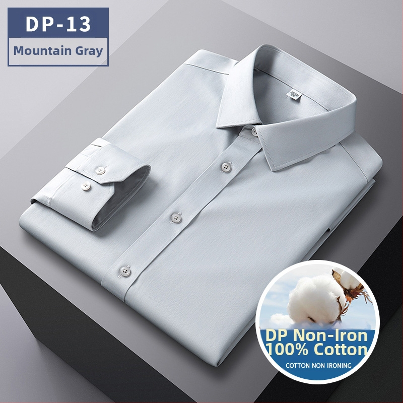 Vīriešu bezgludināmas krekli, 96% kokvilna, garas piedurknes, kvadrātveida apkakle, vienkrāsains raksts