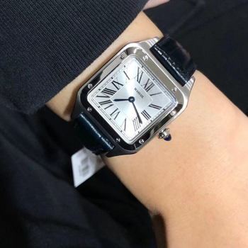 Ženski ručni sat s pravokutnim brojčanikom i kožnim remenom, kvarcni mehanizam Swiss ETA, kućište od nehrđajućeg čelika, vodootpornost 30m