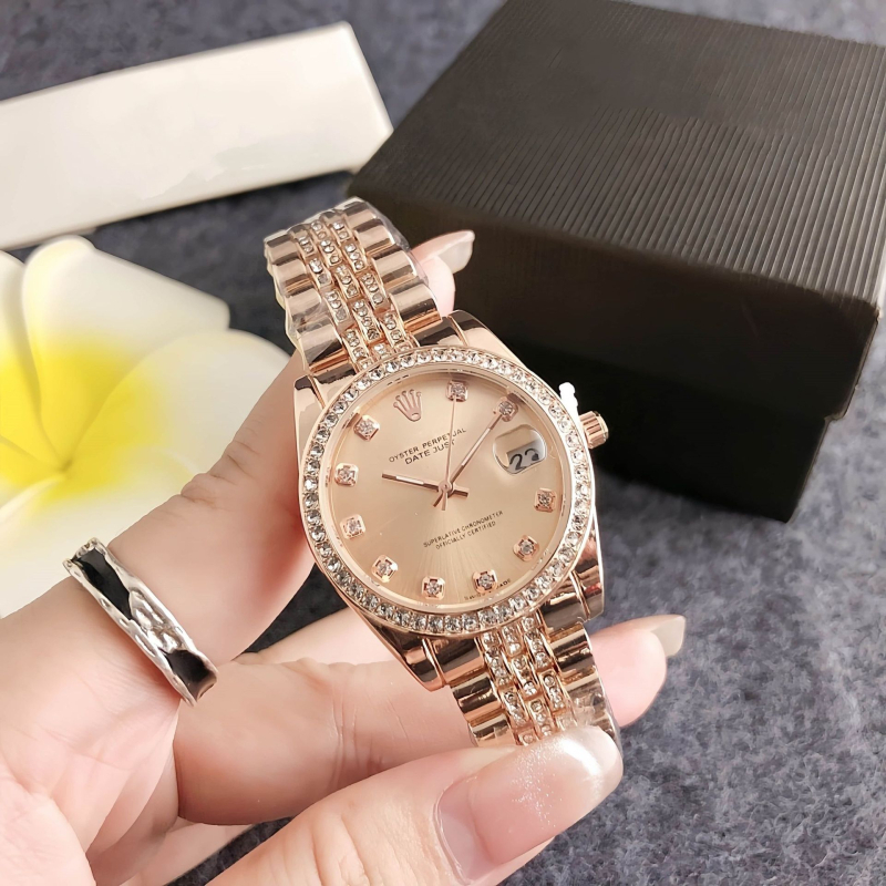 Ženski kvarcni sat sa SL68 mehanizmom, okrugli cifernik, kućište od legura i kaiš od legura, analogni prikaz