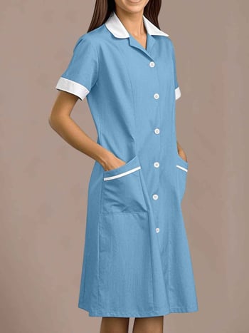 Ruha reverrel, poliészter–elasztán keverék, rövid ujjú, középméretű hossz, intellektuális stílus, nyár 2025