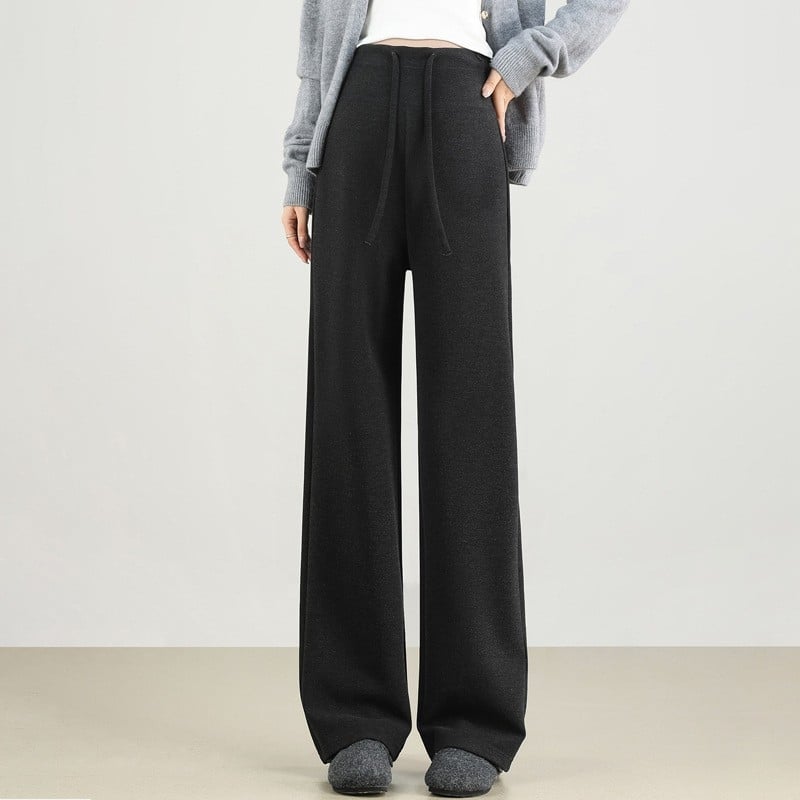 Grūtnieču bikses ar plašu kāju, brīvā piegriezuma, bieza vilnas-silkas maisījums, elpojošas