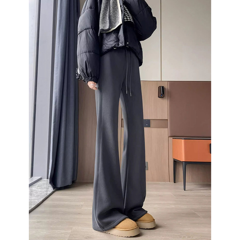 Mātītes platais bikses ar vēdera atbalstu, iekšējais fleece, brīvs piegriezums, kokvilnas-samējas audums, mikro-elastība, rudens-ziema un pavasara-rudens sezonām