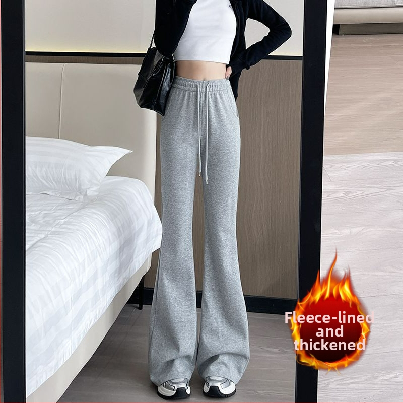 Mātītes platais bikses ar vēdera atbalstu, iekšējais fleece, brīvs piegriezums, kokvilnas-samējas audums, mikro-elastība, rudens-ziema un pavasara-rudens sezonām