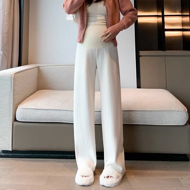 Grūtnieču bikses rudens–ziemas sezonai, Chenille audums, Spandex 90–95%, fleece oderes, vēderu atbalsts, plata piegriezums