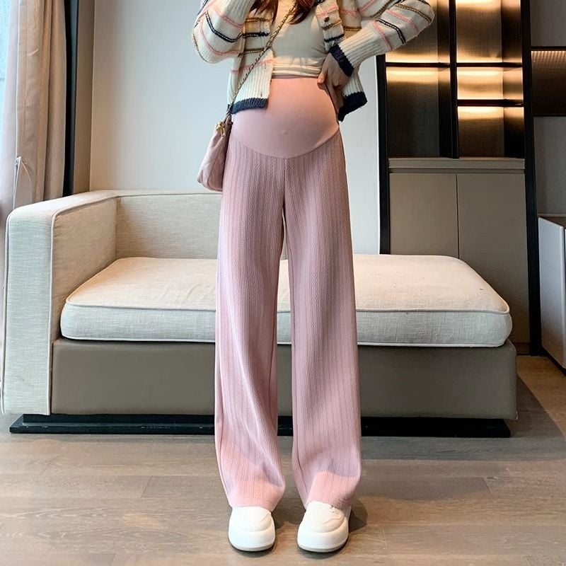 Grūtnieču bikses rudens–ziemas sezonai, Chenille audums, Spandex 90–95%, fleece oderes, vēderu atbalsts, plata piegriezums