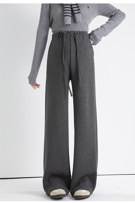 Grūtnieču bikses no imitētā kašmīra, brīvs piegriezums, vēdera atbalsts, iekšējais fleece oderējums, aukla