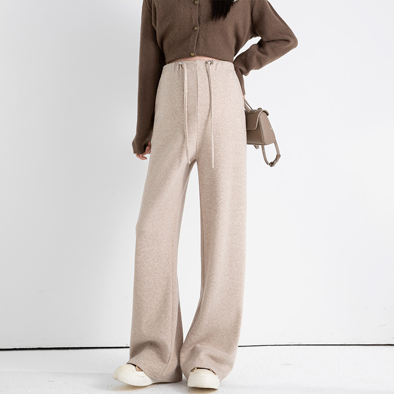 Grūtnieču bikses no imitētā kašmīra, brīvs piegriezums, vēdera atbalsts, iekšējais fleece oderējums, aukla