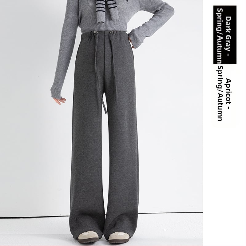 Grūtnieču bikses no imitētā kašmīra, brīvs piegriezums, vēdera atbalsts, iekšējais fleece oderējums, aukla