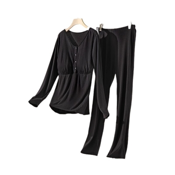 Emadele ja imetamiseks mõeldud modalist pijamakomplekt, triibuline muster, pikad varrukad, püksid, eesmine imetamisavause