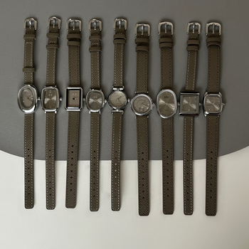 IEKE Gray Collection ženski sat – kvarcni mehanizam; metalno kućište; remen od umjetne kože; spiralna krunica