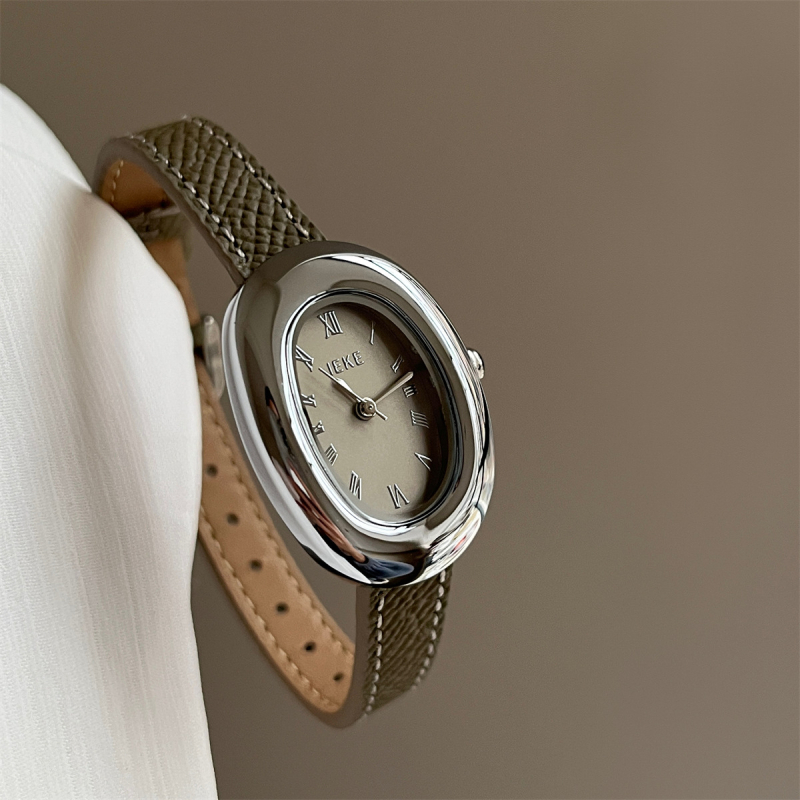 IEKE Gray Collection ženski sat – kvarcni mehanizam; metalno kućište; remen od umjetne kože; spiralna krunica