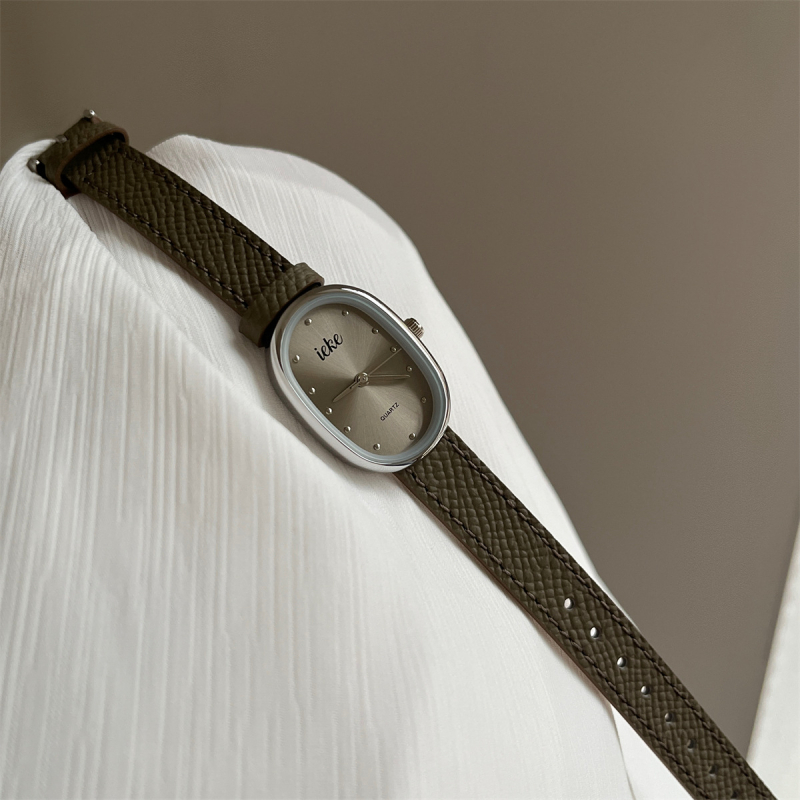 IEKE Gray Collection ženski sat – kvarcni mehanizam; metalno kućište; remen od umjetne kože; spiralna krunica