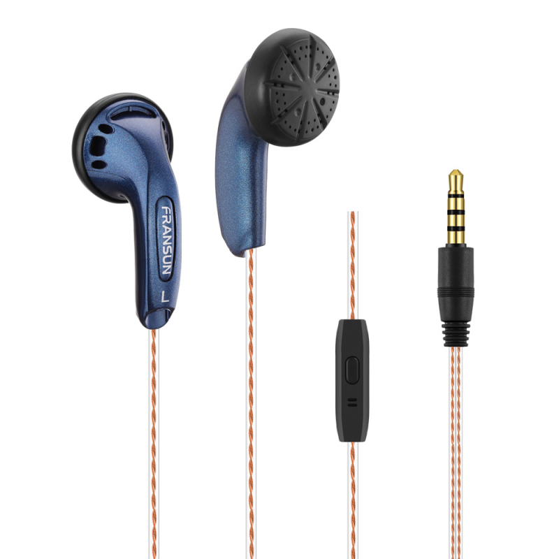 Fransun ausinės su ausų kištuku, antra karta, 3,5 mm tiesioginis kištukas, sidabru dengtas variniai laidai, 32 Ω, HiFi 20 Hz–20 kHz