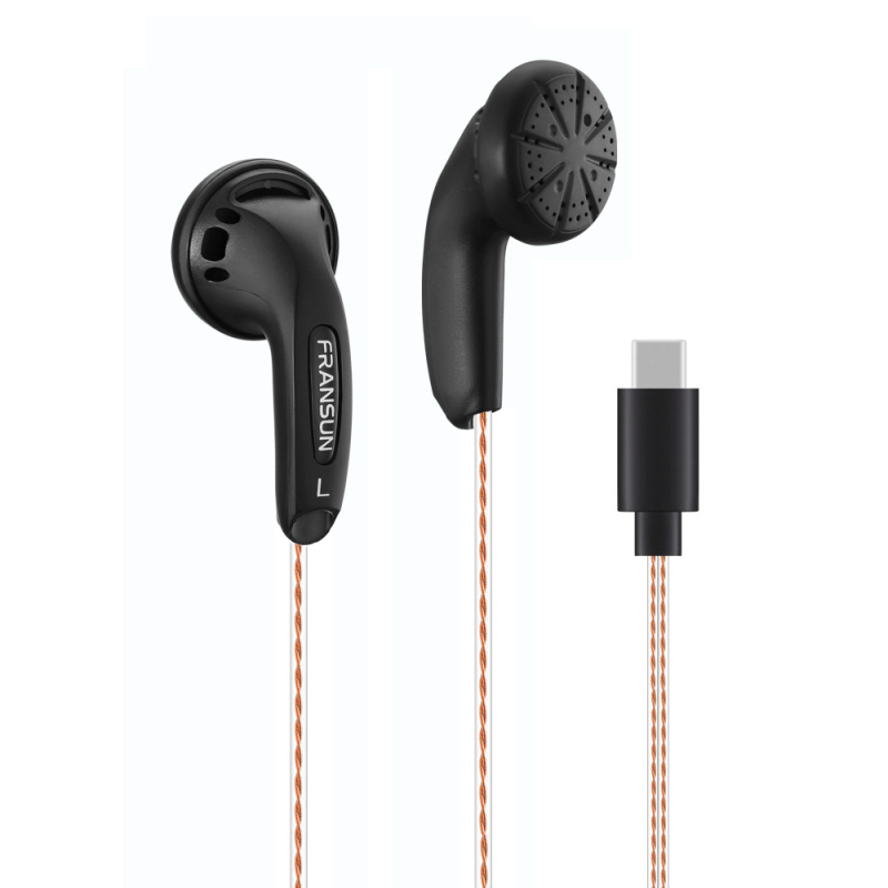 Fransun ausinės su ausų kištuku, antra karta, 3,5 mm tiesioginis kištukas, sidabru dengtas variniai laidai, 32 Ω, HiFi 20 Hz–20 kHz