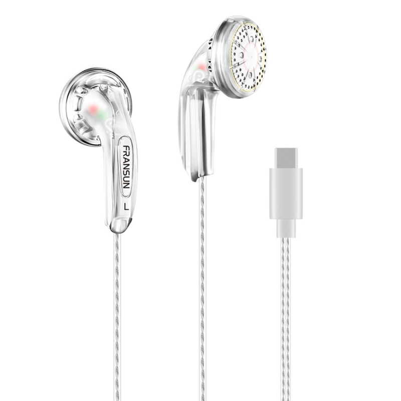 Fransun ausinės su ausų kištuku, antra karta, 3,5 mm tiesioginis kištukas, sidabru dengtas variniai laidai, 32 Ω, HiFi 20 Hz–20 kHz